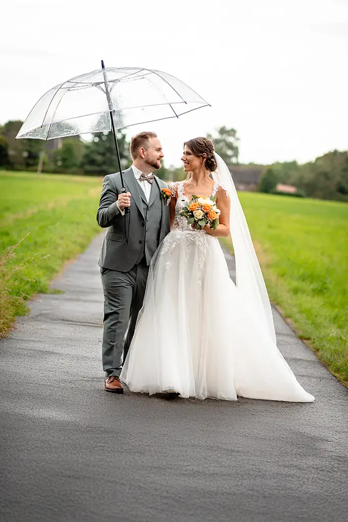 Regenhochzeit von Kathrin und Daniel